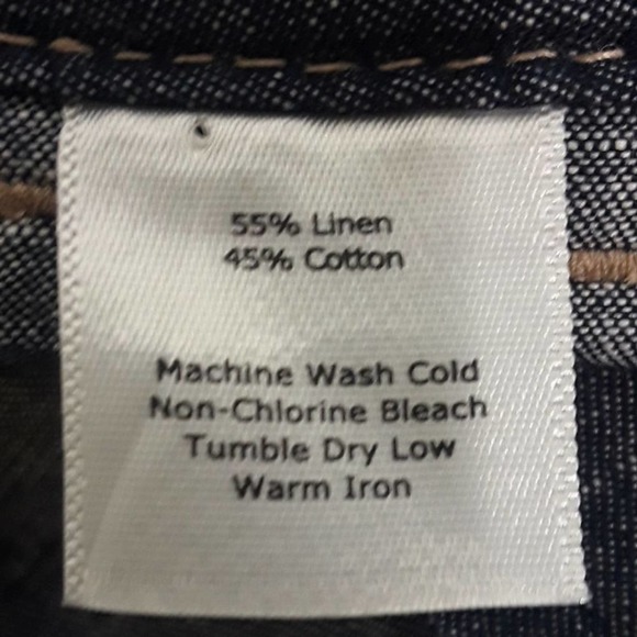 Talbots Sz 10 Black Signature Flare Wide Leg Linen Blend Chambray Pockets Pants - Picture 4 of 11